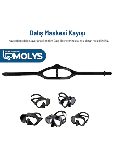 Molys Dalış Maskesi Kayışı Açık Mavi