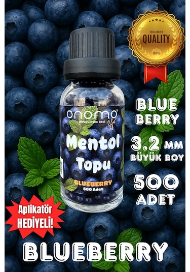 Premium Mentol Topu Böğürtlen 500 Adet Blueberry Aroma Kapsülü