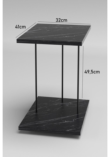 Yan Sehpa Tekerlekli Servis Sehpası Hnd Dikdörtgen Bendir Çok Renkli