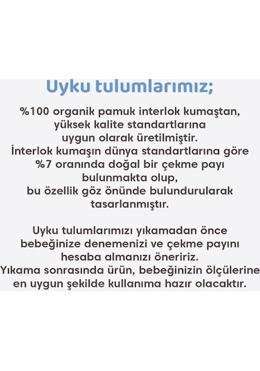 Kitikate Organik Animals Uyku Tulumu Natural Açık Bej