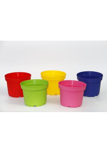 Rengarenk Saksı Seti - 5 Renk 10 Saksı