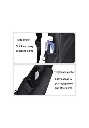 Sones Weıxıer 2122 Günlük Tek Omuzlu Çapraz Göğüs Çantası Büyük Kapasiteli Su Geçirmez Motosiklet Çantası Siyah