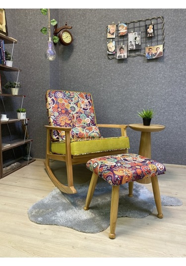 Asedia Asedia Iskandinav Kestane Sarı Retro Sallanan Bahçe Koltuğu Sarı