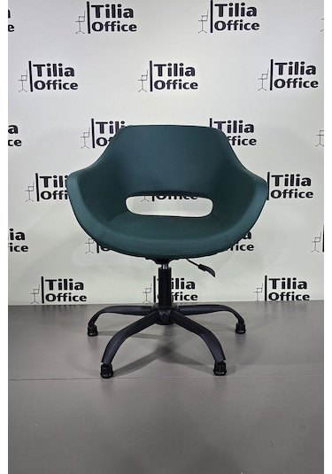 Monaco Çalışma Kesim Kuaför Koltuğu Yonca Sabit Siyah Ayak Koyu Yeşil