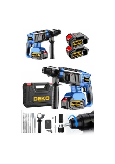 Deko Turkey DKT21KD 21v 4Ah Çift Akülü Darbeli Kırıcı Delici+Set