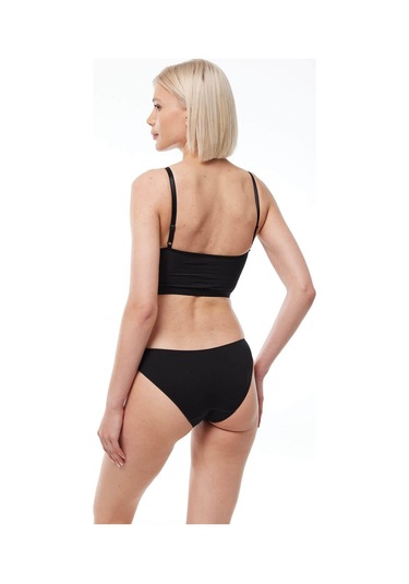 Malabadi 183 2'li Paket Kadın Modal Düşük Bel Iz Yapmayan Slip & Külot Siyah