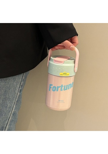 Aurora Paslanmazçelik Termos Fincan Taşını Öğrenebilir Pembe