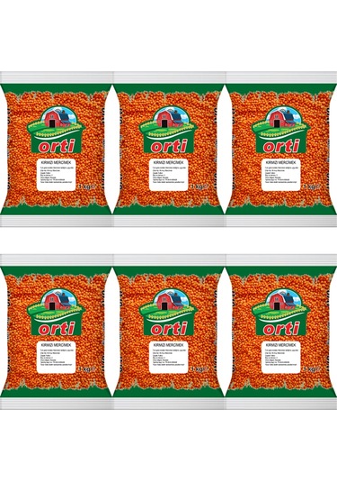 Orti Kırmızı Mercimek 6 x 1 KG
