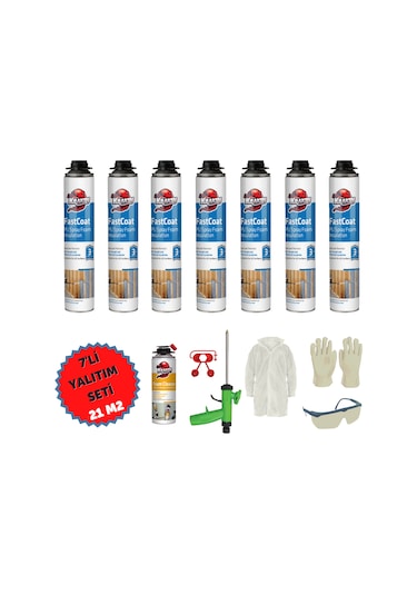 Poliüretan Termal Yalıtım Sprey Köpük 7adetx930gr Tabancalı