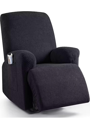 Suofeng Esnek Tabanlı Kaymazsız Koltuk Örtüsü - Hızlı Kurulum, Makine Yıkama Uygun, Ev Mobilyanızı Yenileyin Siyah