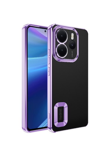 Ardemix Redmi Note 14 4g Kılıf Kamera Korumalı Logo Gösteren Omega Kapak - Gümüş Gümüş