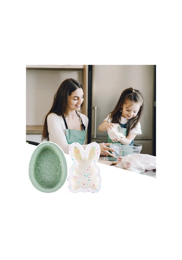 Qingmipy Paskalya Tavşanlı Silikon Kalıp - Çikolata, Puding Ve Jöle Yapımı İçin Pratik Pişirme Aracı Çok Renkli