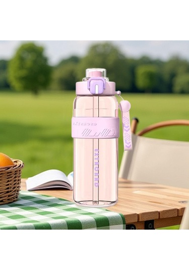 Suntek Spor Şişesi 27oz Kolay Temizlenebilir Pipetli Pembe