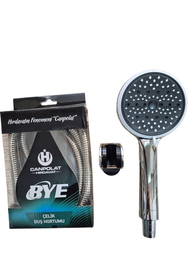 Bye 1.kalite Yüksek Tazyikli 6 Fonksiyonlu Duş Başlığı Ve Duş Hortumu Seti Krom - Siyah