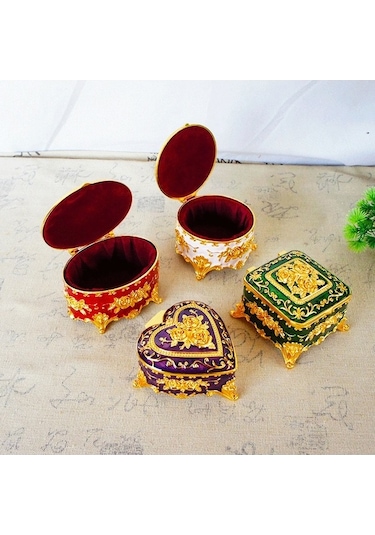 Besthome1 Elmas Desenli Metal Kutu, Gümüş Renkli Ev Dekoru, 8x7.5x5 Cm, Güzellik Aletleri Saklama Kutusu, Kaliteli Alaşım, Ev D