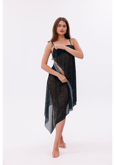 Tarzını Seç İç Gösterir Transparan Pareo - Gölgeli Zarafet Model 150x95 Cm Çok Renkli