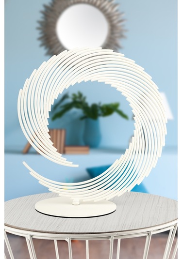 Begüsa Bakü Metal Aksesuar Biblo 35 Cm Beyaz