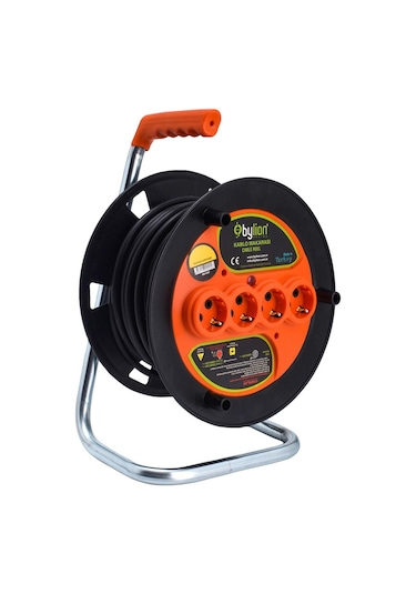 Bylion 40 Metre Makaralı Seyyar Uzatma Kablosu 3x2.5 - PMK-40325-F