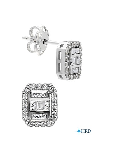 Modern Tasarım 0.18 Ct Baget Kare Tektaş  Küpe