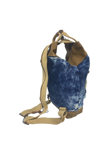 Kaliteli Küçük Boy Tek Gözlü Vintage Salaş Disayn Sırt Günlük Gezi Trekking Çantası S Boy 19cmx32cm Mavi