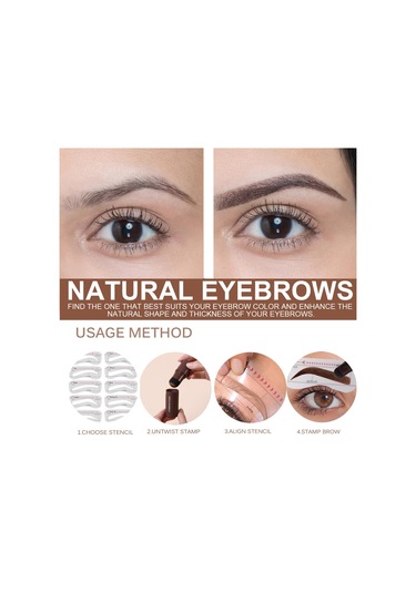 Teltree "10'lu Kalıplı Su Geçirmez Kaş Şablon Seti - Doğal Ve Simetrik Kaşlar İçin"