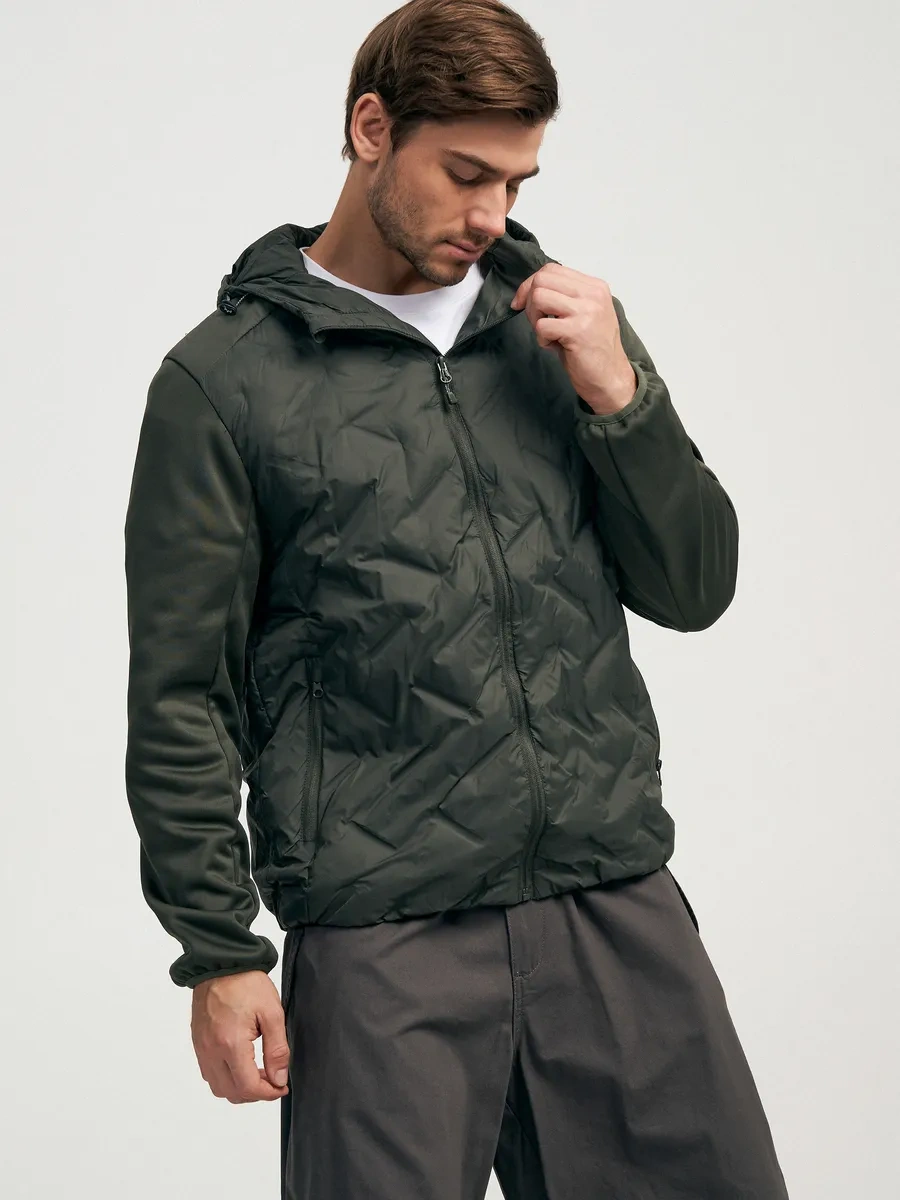 Tvoe Tekstil Kollu Kapüşonlu Sıcak Tutan Rüzgarlık Montu 262620605 Khaki