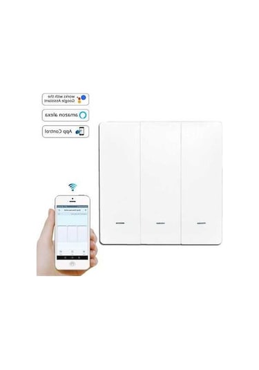 Dancemonkey 3 Butonlu Akıllı Anahtar Akıllı Duvar Anahtarı Beyaz, Yüksek Kaliteli Model