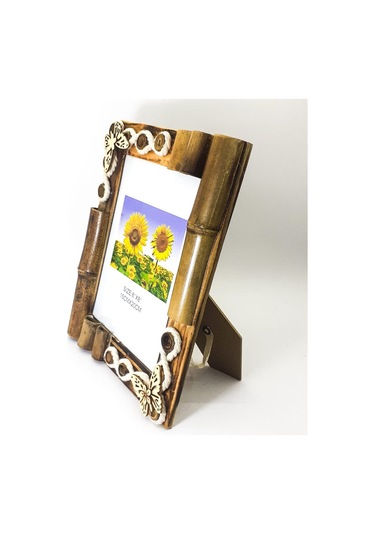 Kişiye Özel Ahşap Bambu Kelebek Desenli Çerçeve 2181