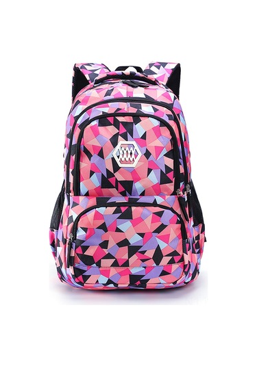 Samdoo Küçük Öğrenci Kız Çanta, Baskı Azaltıcı, Havalandırmalı, 3-4. Sınıf, Büyük Kapasite, Geometrik Desenli Siyah Okul Çantası 0785 Çok Renkli