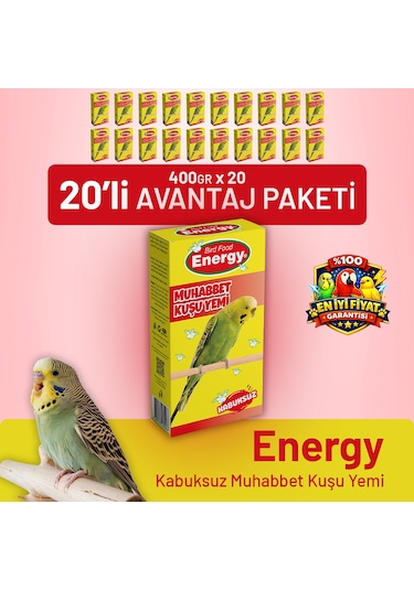 Kabuksuz Muhabbet Kuşu Yemi - 20 Adet 400 G