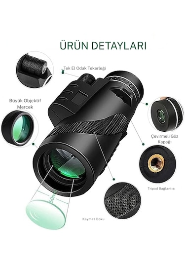 Techtic 80x100 Taşınabilir Monoküler Dürbün Teleskop Uzun Menzill