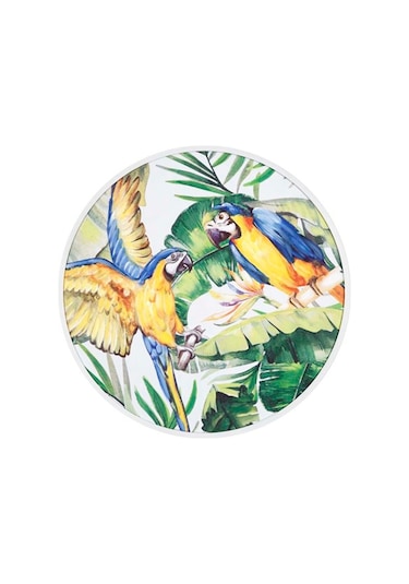 Vitale Pera Papağanlar Ahşap Tablo 80X80 Cm Ak.Fw0027