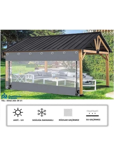 Pvc Şeffaf Branda Kış Bahçesi Fermuarlı 300 X 220 Diğer