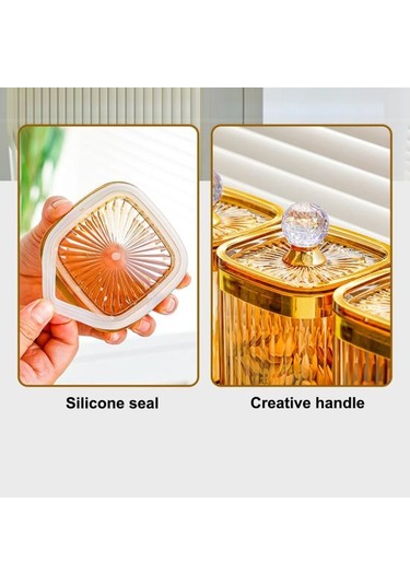 Hava Geçirmez Kapaklı Saklama Kavanozları Gıda Sınıfı Bpa İçermez Şeffaf Tasarım Kuruyemişler Beyaz