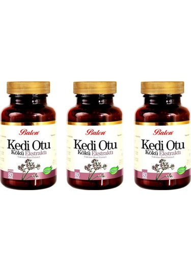 Balen Kedi Otu Kökü Ekstraktı (Valerian Root) 375 Mg 80 Kapsül 3 Adet