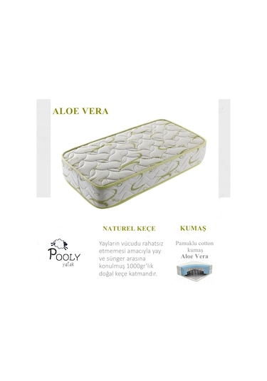 Onlıne-Yatak 80X180 Pooly Aloe Vera Ortopedik Yaylı Yatak