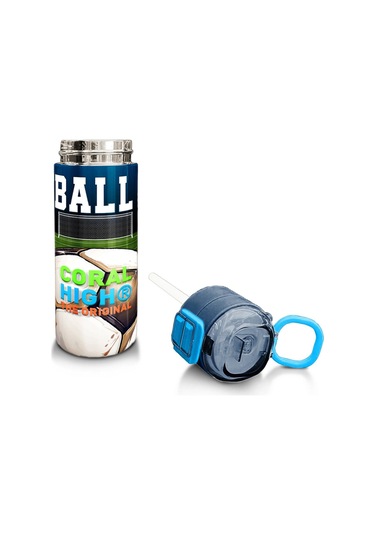 Coral High Kids Lacivert Futbol Desenli Pipetli Ve Direkt İçim Çelik Termos 500 Ml 31995 Siyah
