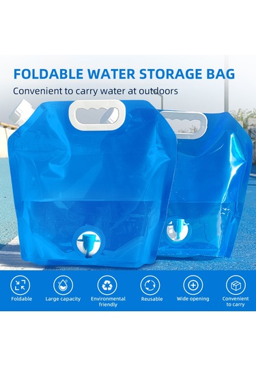 Skycity 4 Adet Mavi 10l Yemek Dereceli Katlanabilir Su Depolama Çantası - Valfli, Elden Taşınabilir, Kamp Ve Acil Durumlar İçin