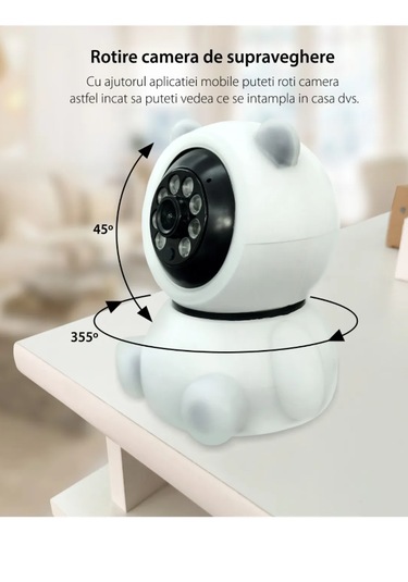 Panda Görünümlü 360 1080p Ip Güvenlik Kamerası Gece Görüşlü Wifi