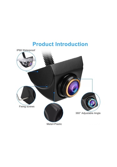 Youmex Oto Geri Görüş Kamerası Ahd 720p Gece Görüşlü 170 Derece Ccd Altın Rengi Döner Tip Evrensel Uyumlu