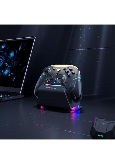 Machenike G5 Pro V2 Play Edition Tri-Mode RGB Siyah Charging Dock PC Gamepad