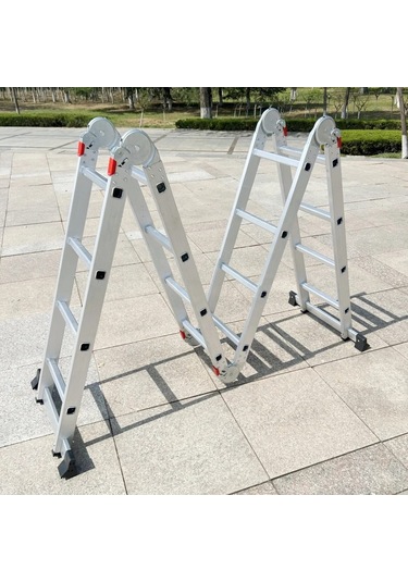 Çok Amaçlı Alüminyum Katlanır Akrobat Merdiven En131 Sertifikalı 4x4 Basamaklı 1 Adet