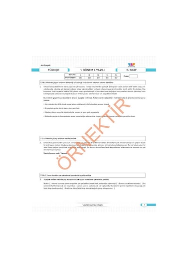 6. Sınıf Tüm Dersler Konu Özetli Yazılı Hazırlık Seti 1 Ve 2. Dönem
