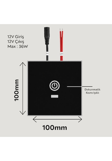 Mobilya Gömülü 12v El Kaydırma Sensörlü Aydınlatma Anahtarı 12v Elektrik Anahtarlar