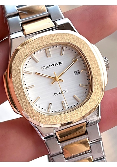 Captiva Çelik Kordon Takvimli Kadran Kutulu Seri Erkek Kol Saati C02.se02