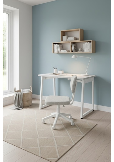 Vilinze Biga Çalışma Ofis Masası Ve Deniz Çalışma Ofis Sandalyesi Set - 60x90 Cm Gri