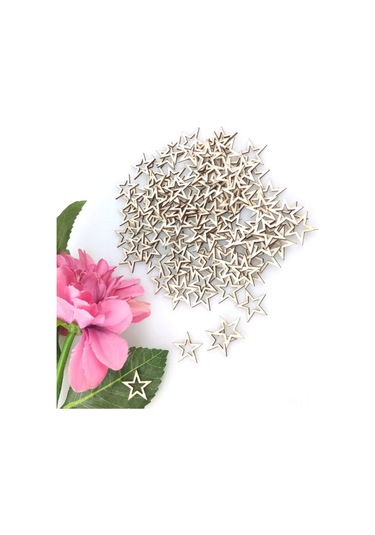 Xiyyadms Ahşap El Sanatı Yıldız Desenli Delikli Parçalar - 20mm 100 Adet Dıy Dekorasyon Aksesuarı