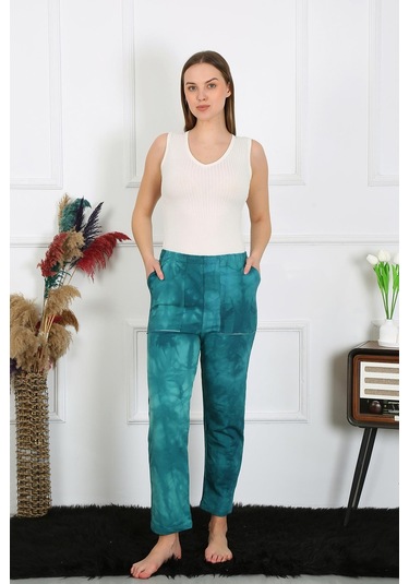 Akbeniz Kadın Pamuk Cepli 3 İplik Alt Eşofman Turkuaz 27510-turkuaz Turkuaz