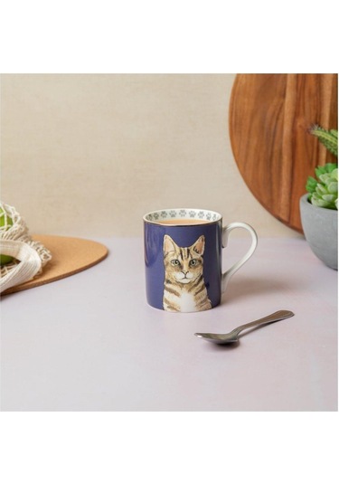 Mikasa Fine China 280 Ml Düz Taraflı Kupa Kedi Mavi