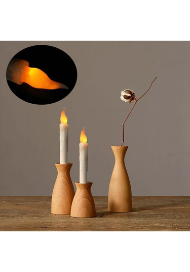 Geeksen 20 Adet Led Mum Işığı, Uçan Cadı Asa Kumandalı, Islak Isı Beyazı Ve Parıltı Modu, Pil Dahil Değil Altın